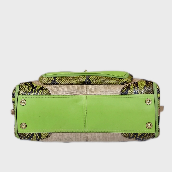 RARE COACH Ltd Ed Pinnacle Genuine Python & Ostrich Leather Hampton Satchel Bag - Picture 4 of 5